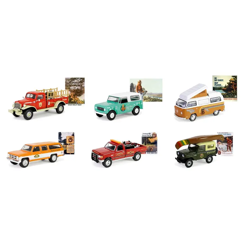 "Smokey Bear" Set of 6 Cars Series 3 1/64 Diecast Model Cars by Greenlight