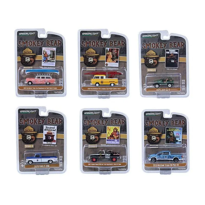 "Smokey Bear" Set of 6 Cars Series 4 1/64 Diecast Model Cars by Greenlight
