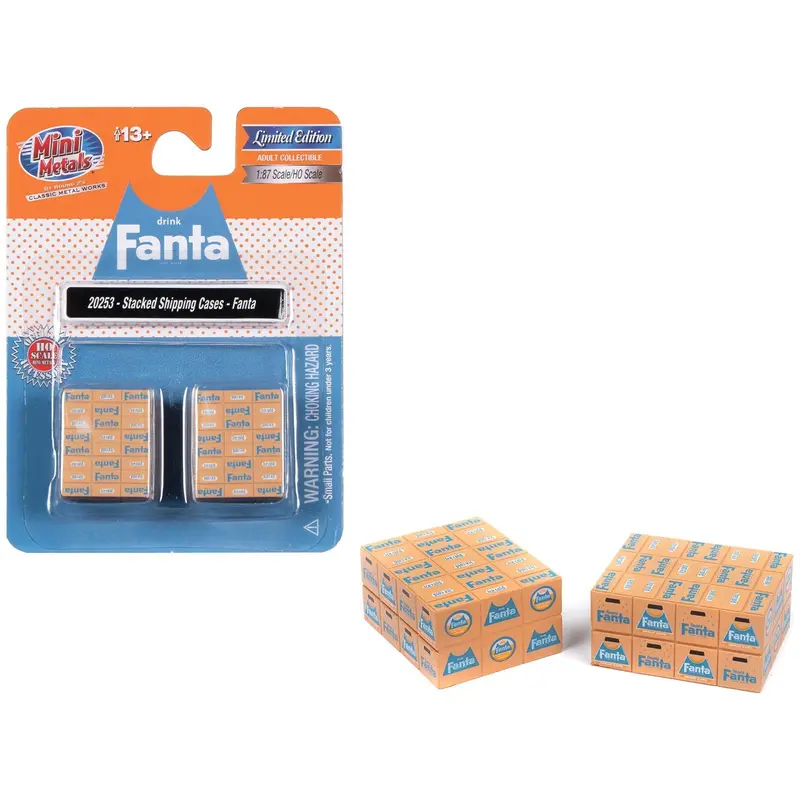 Stacked Shipping Cases "Fanta" Set of 2 pieces "Mini Metals" Series for 1/87 (HO) Scale Models by Classic Metal Works