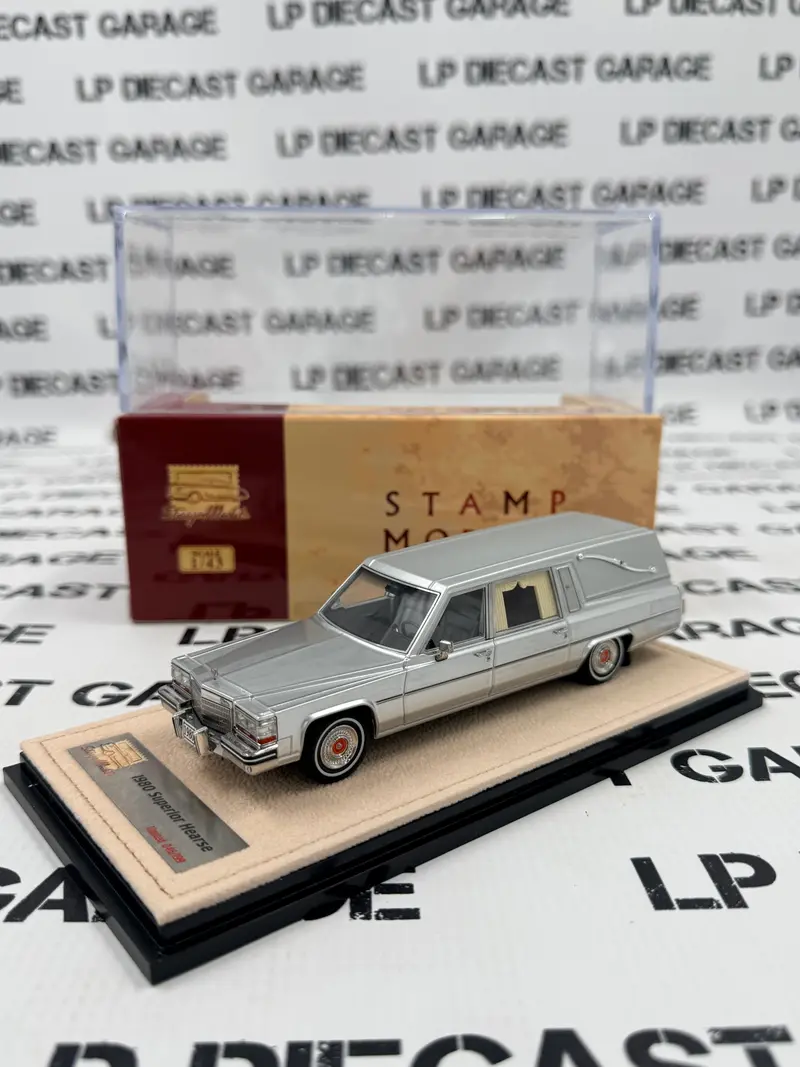 STAMP MODELS 1980 Cadillac Superior Hearse Silver 1