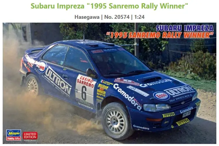 SUBARU IMPREZA N.6 WINNER SANREMO RALLY 1995 KIT 1