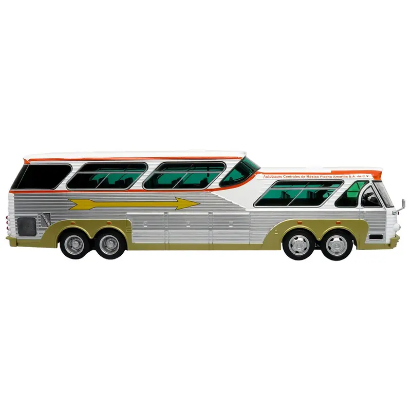 Sultana TM 44-18 SP Panoramico Coach Bus "Flecha Amarilla" White and Orange with Silver Sides "The Bus & Motorcoach Collection" 1/43 Diecast Model by Iconic Replicas