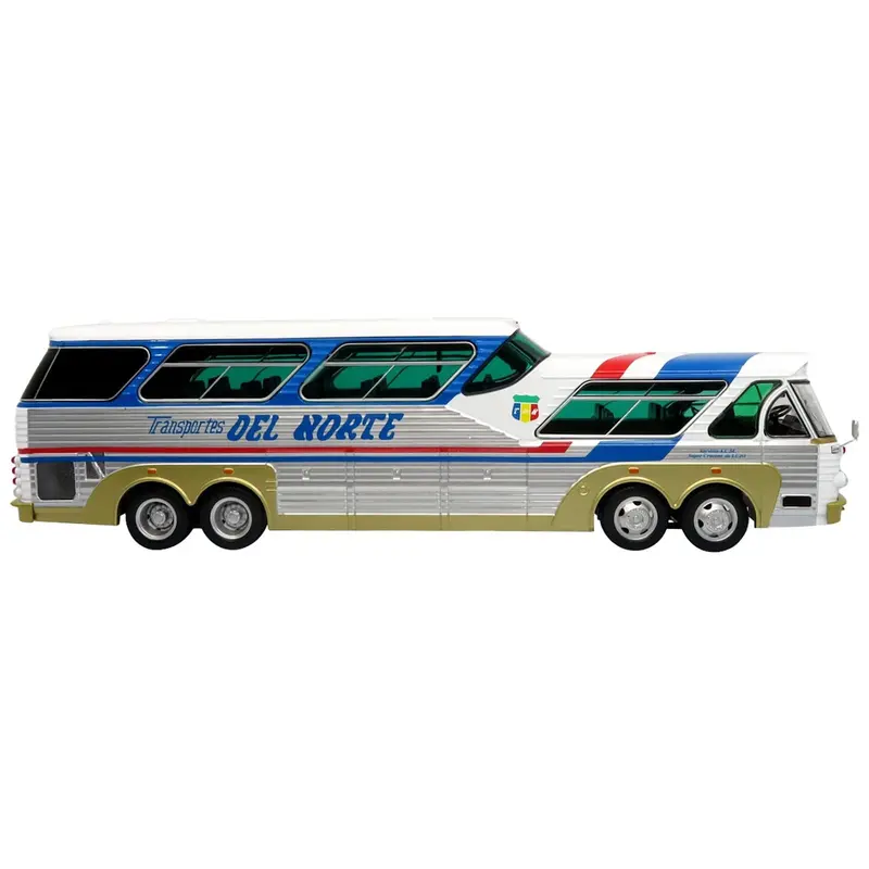 Sultana TM 44-18 SP Panoramico Coach Bus "Transportes Del Norte" White and Blue with Red Stripes and Silver Sides "The Bus & Motorcoach Collection" 1/43 Diecast Model by Iconic Replicas