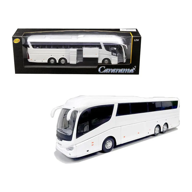 Super Coach Autobus White 1/50 Diecast Model by Cararama
