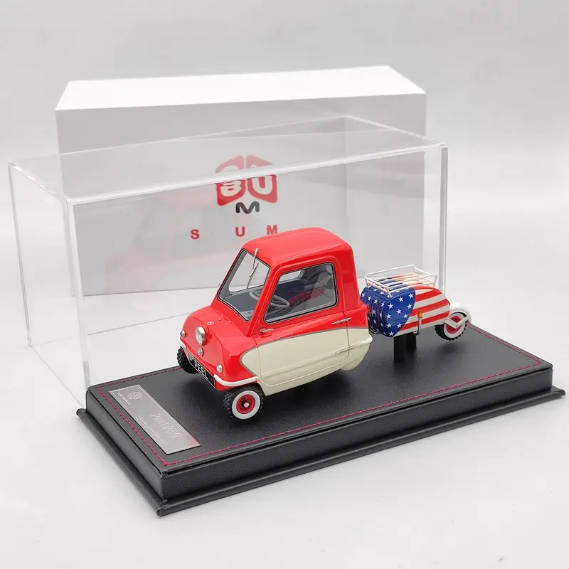 Super Unit Model 1/18 PEEL P50 w/Pav Trailer 1964 Resin Car Limited Red/White Toy Gift