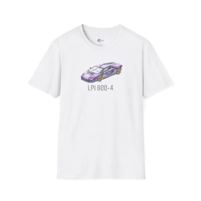 Supercar T-Shirt - Lamborghini LP-800-4 Softstyle Tee w/model designation