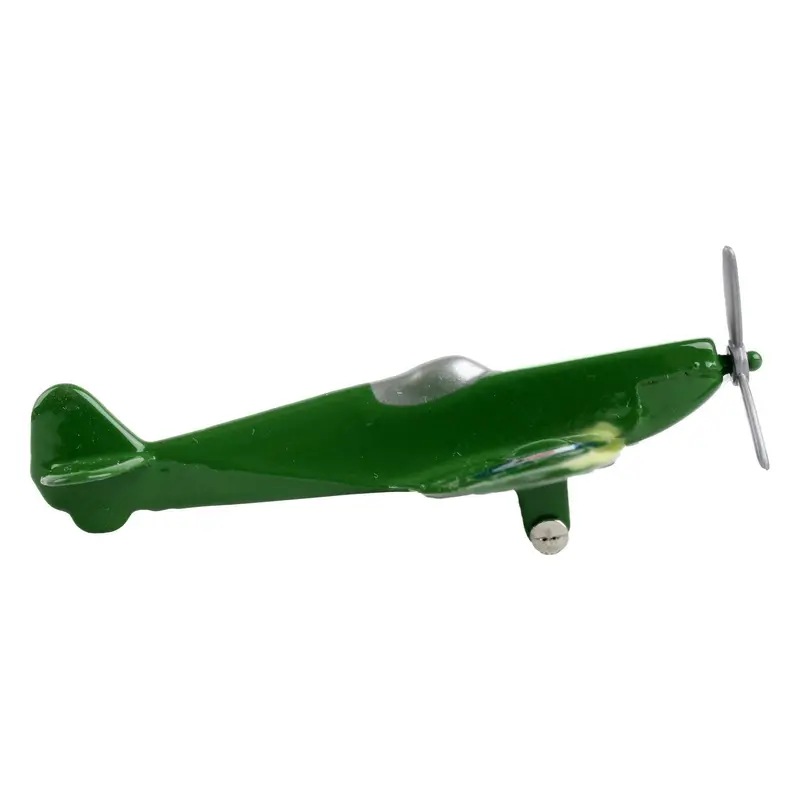 Supermarine Spitfire Fighter Aircraft Green "Royal Air Force" with Runway Section Diecast Model Airplane by Runway24