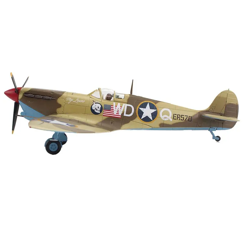 Supermarine Spitfire Mk.Vb Trop Fighter Aircraft "ER570 4th Fighter Squadron 52nd Fighter Group" (1943) Mediterranean Allied Coastal Air Force "Air Power Series" 1/48 Diecast Model by Hobby Master