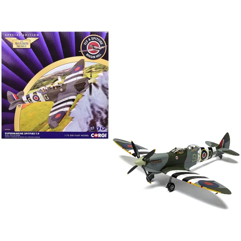 Supermarine Spitfire T.9 Aircraft "MJ627 Biggin Hill Heritage Hangar" Royal Canadian Air Force "The Aviation Archive" Series 1/72 Diecast Model by Corgi