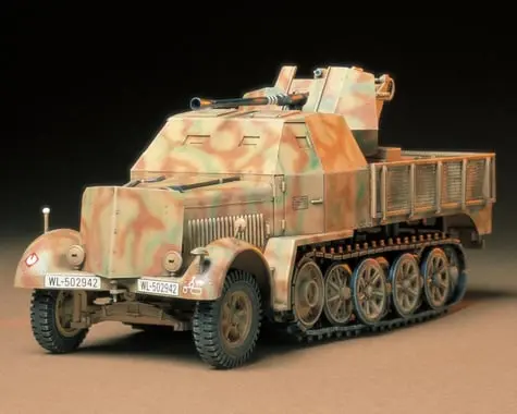 Tamiya 1/35 German 8ton Semi-Track 3.7cm Flak 37 Sd.kfz. 7/2 Armored Cab Type Plastic Model Kit