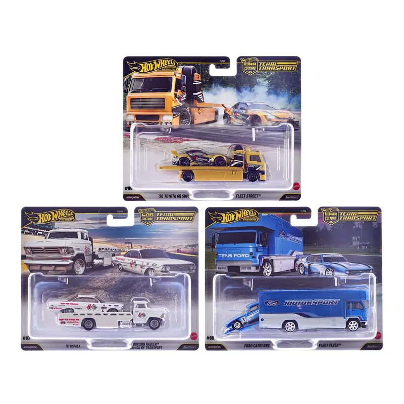 "Team Transport" 3 piece Set J 2025 "Car Culture" Series Diecast Model Cars by Hot Wheels