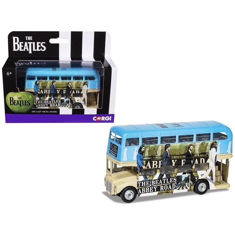 The Beatles London Double Decker Bus "Abbey Road" Blue and Beige Diecast Model Car by Corgi