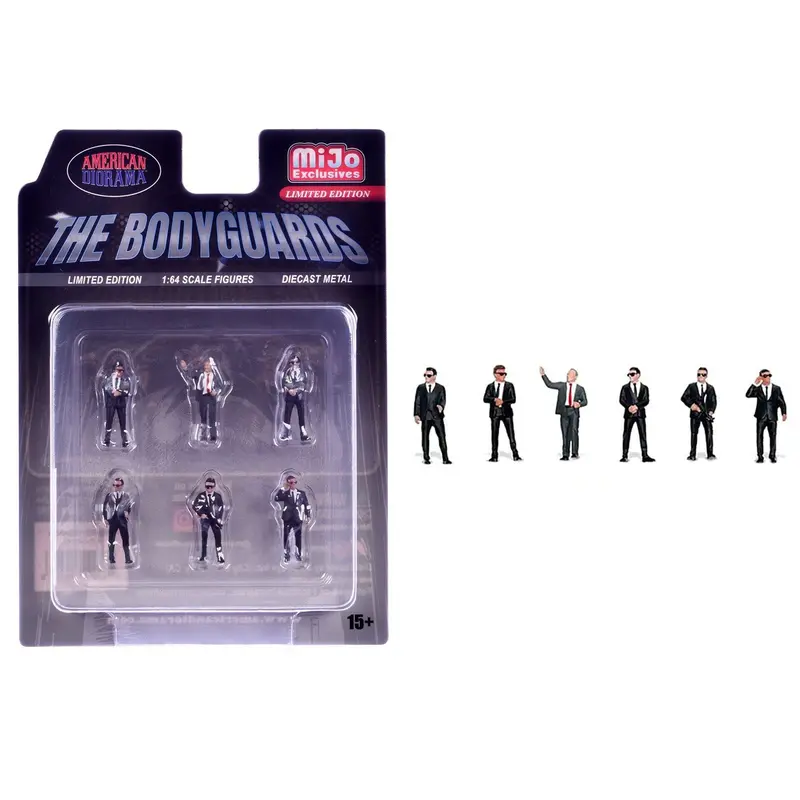 "The Bodyguards" 6 piece Diecast Figure Set Limited Edition for 1/64 Scale Models by American Diorama