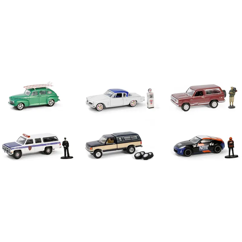 "The Hobby Shop" Set of 6 pieces Series 16 1/64 Diecast Model Cars by Greenlight