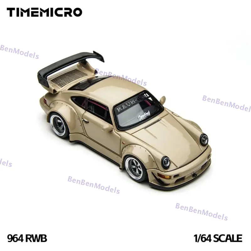 Time Micro 1/64 964 GT Show Widebody Beige Diecast Model Car Limited Edition