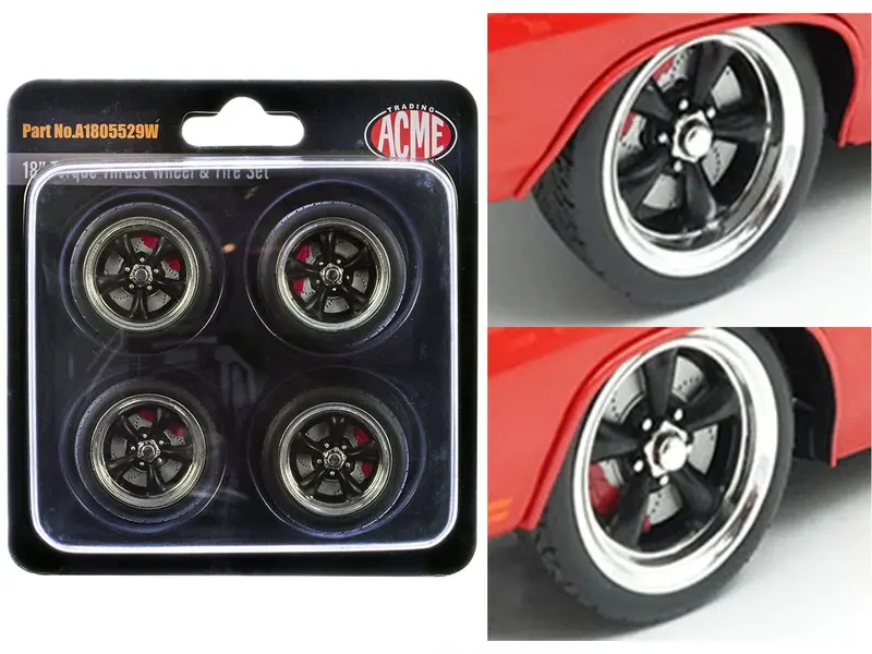 "Torque Thrust" 18" Wheel and Tire Set of 4 pieces for 1/18 Scale Models by ACME