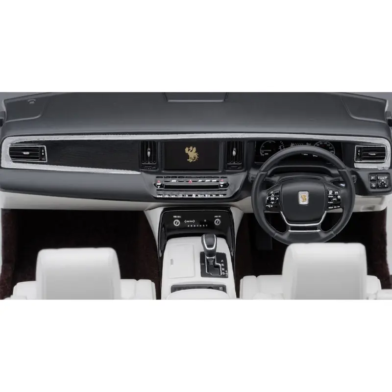 Toyota Century Open Car Convertible RHD (Right Hand Drive) Black with White Interior 1/18 Model Car by Autoart