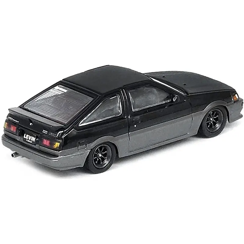 Toyota Corolla AE86 Levin RHD (Right Hand Drive) Black and Gray Metallic 1/64 Diecast Model Car by Inno Models