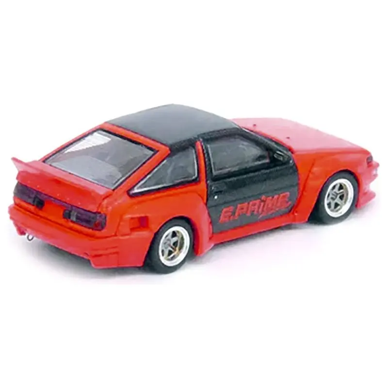 Toyota Corolla AE86 Trueno RHD (Right Hand Drive) Orange with Carbon Fibre Top and Doors "E. Prime Racing - Pandem/Rocket Bunny" 1/64 Diecast Model Car by Inno Models