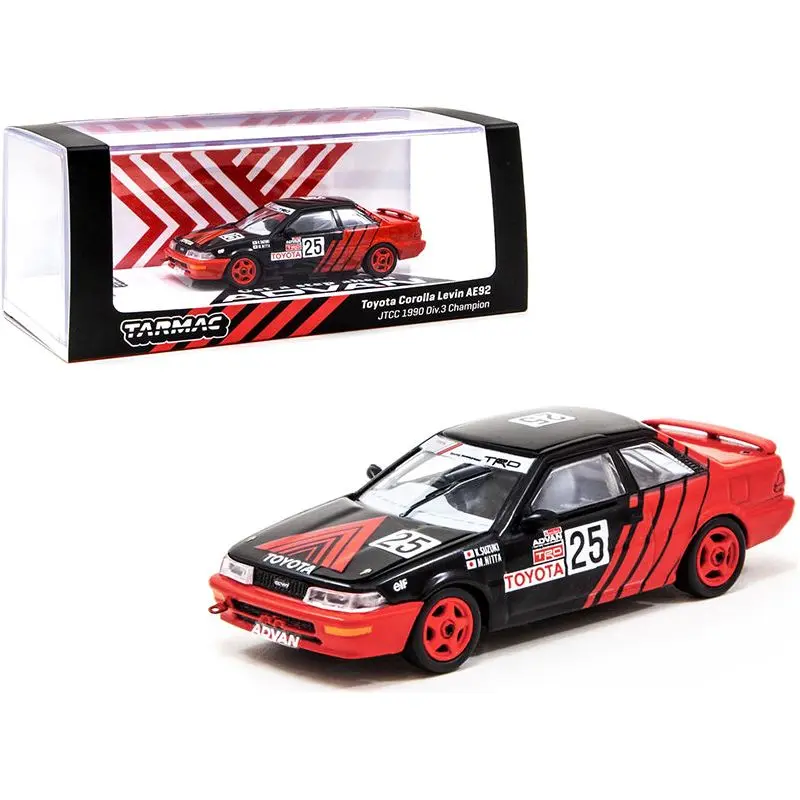 Toyota Corolla Levin AE92 #25 K. Suzuki - M. Nitta "Advan TRD" JTCC Div. 3 Champion (1990) 1/64 Diecast Model Car by Tarmac Works