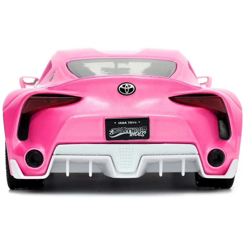 Toyota FT-1 Concept Pink Metallic and Pink Ranger Diecast Figurine "Power Rangers" "Hollywood Rides" Series 1/24 Diecast Model Car by Jada