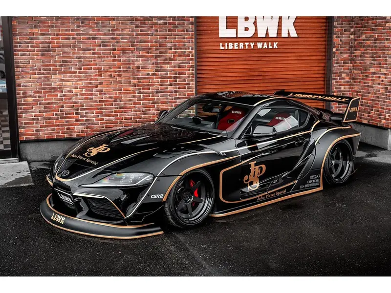 Toyota GR Supra Liberty Walk Body Kit Black and Gold Tribute 2025 1