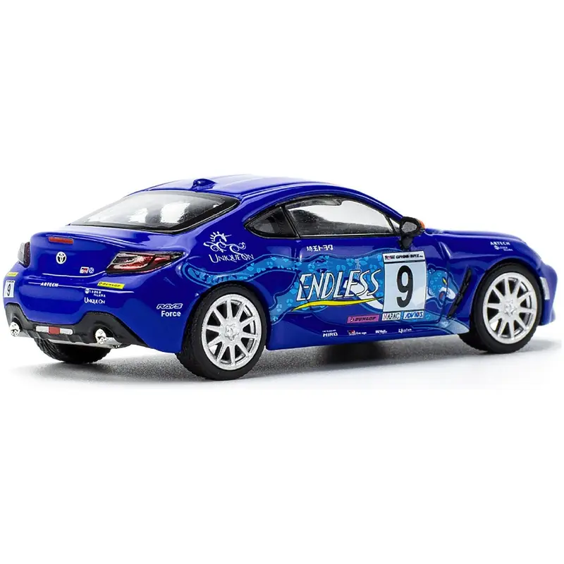 Toyota GR86 #9 "Endless" Blue with Graphics 1/64 Diecast Model Car by Pop Race