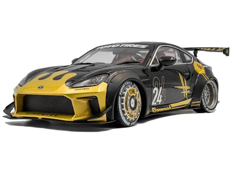 Toyota GR86 Liberty Walk Body Kit Black and Gold 2024 1