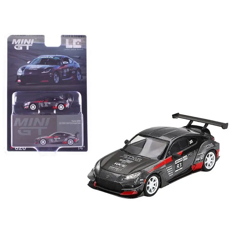 Toyota GR86 #R3 "Larry Chen's HKS Turbocharged GR86" Gray Metallic with Graphics Limited Edition 1/64 Diecast Model Car by Mini GT