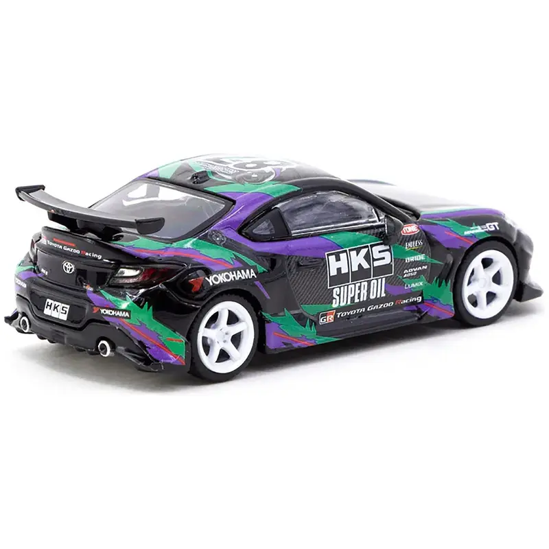 Toyota GR86 RHD (Right Hand Drive) "HKS" Black with Graphics "Global64" Series 1/64 Diecast Model by Tarmac Works