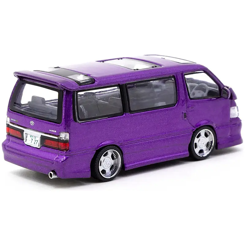 Toyota Hiace Wagon Custom Van RHD (Right Hand Drive) Purple Metallic "Road64" Series 1/64 Diecast Model Car by Tarmac Works