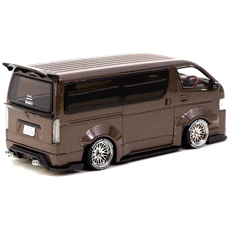 Toyota Hiace Widebody Van RHD (Right Hand Drive) Brown Metallic "Hobby43" Series 1/43 Diecast Model Car by Tarmac Works