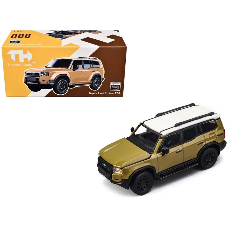 Toyota Land Cruiser 250 Sand with White Top 1/64 Diecast Model Car by Trends Hobby