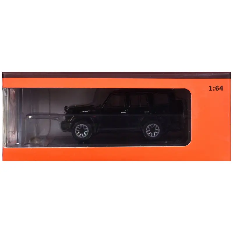 Toyota Land Cruiser (J76) RHD (Right Hand Drive) Black 1/64 Diecast Model Car by GCD