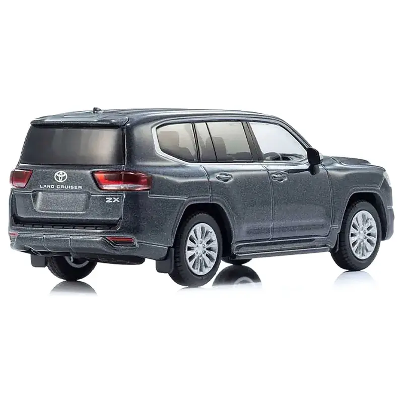 Toyota Land Cruiser ZX RHD (Right Hand Drive) Gray Metallic with Mini Book No.14 1/64 Diecast Model Car by Kyosho