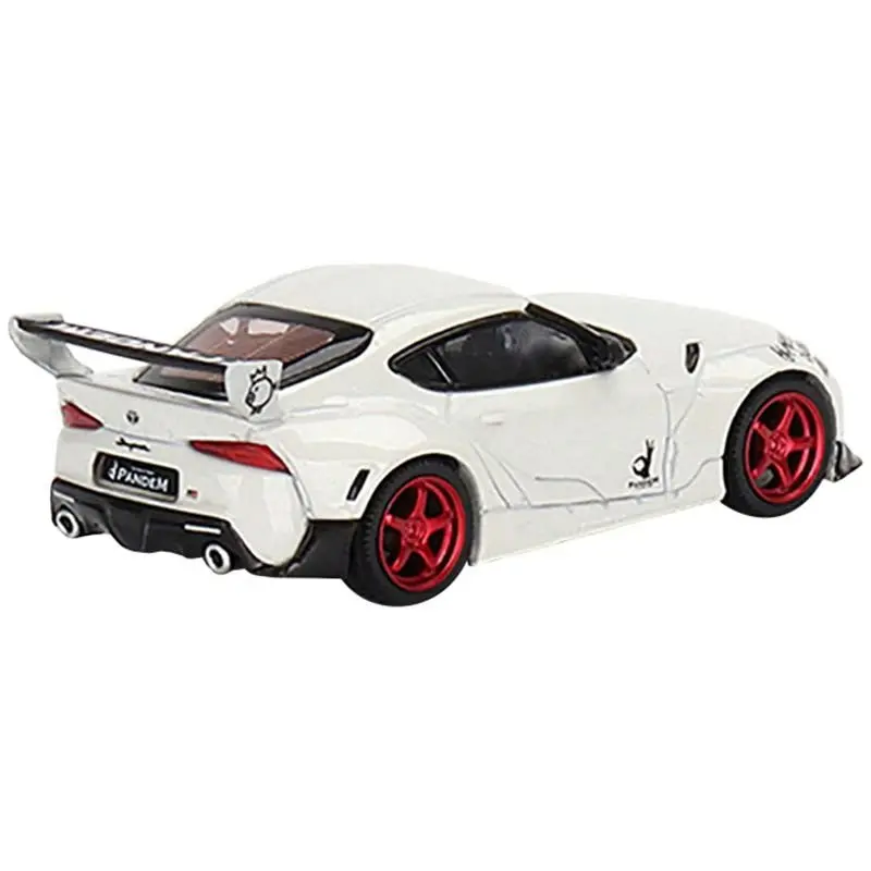 Toyota Pandem GR Supra V1.0 RHD (Right Hand Drive) Pearl White with Graphics Limited Edition to 2400 pieces Worldwide 1/64 Diecast Model Car by True Scale Miniatures
