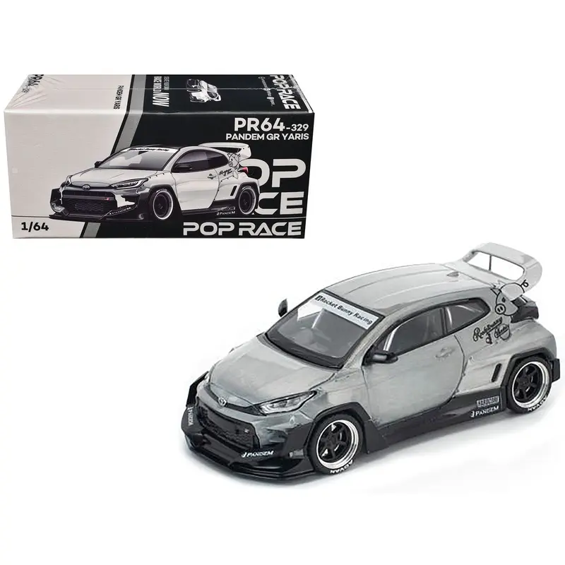 Toyota "Pandem" GR Yaris RHD (Right Hand Drive) Raw Metal 1/64 Diecast Model Car by Pop Race