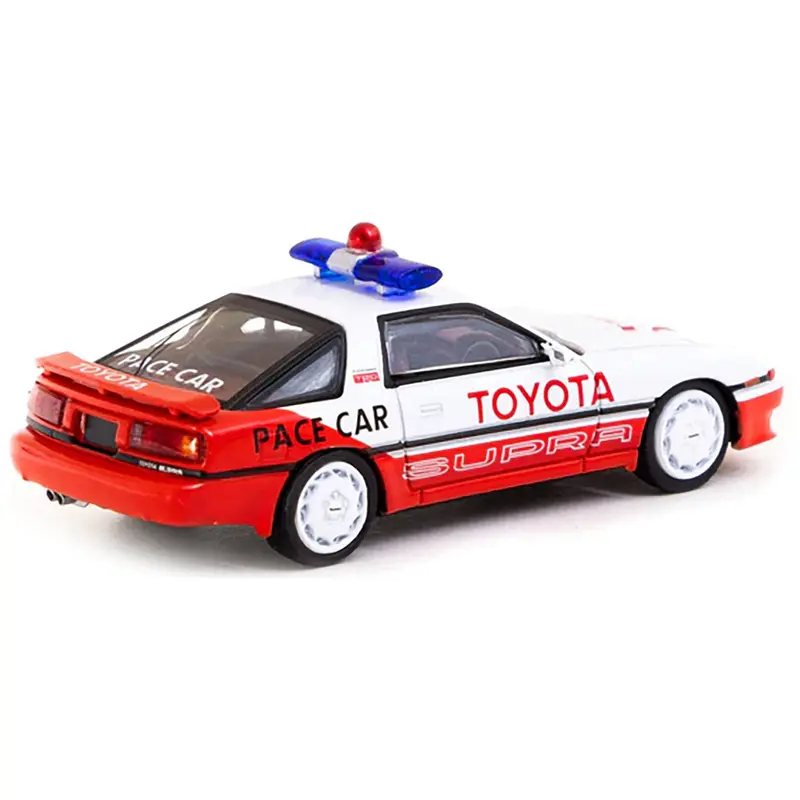 Toyota Supra RHD (Right Hand Drive) White and Red "Pace Car" "Hobby64" Series 1/64 Diecast Model Car by Tarmac Works