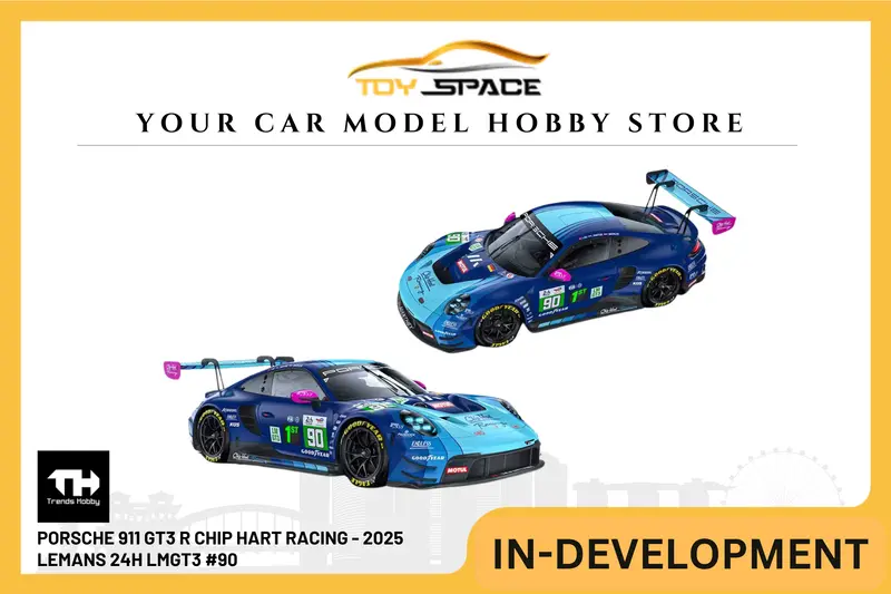 [TRENDS HOBBY] Porsche 911 GT3 R Chip Hart Racing - 2025 LeMans 24H LMGT3 #90