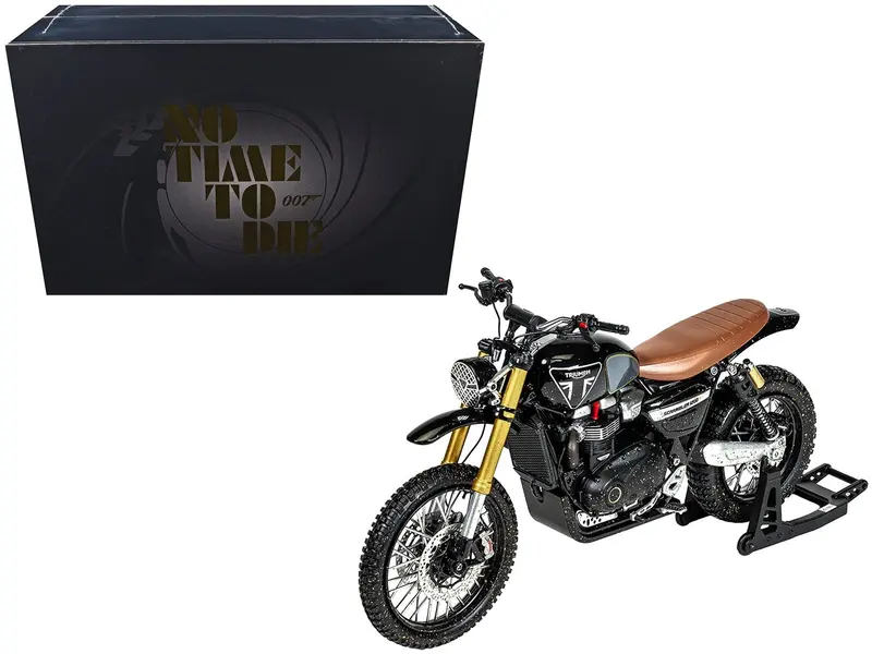 Triumph Scrambler 1200 XE Motorcycle Black (Dirty Version) James Bond 007 "No Time to Die" (2021) Movie Diecast Model Car by Corgi