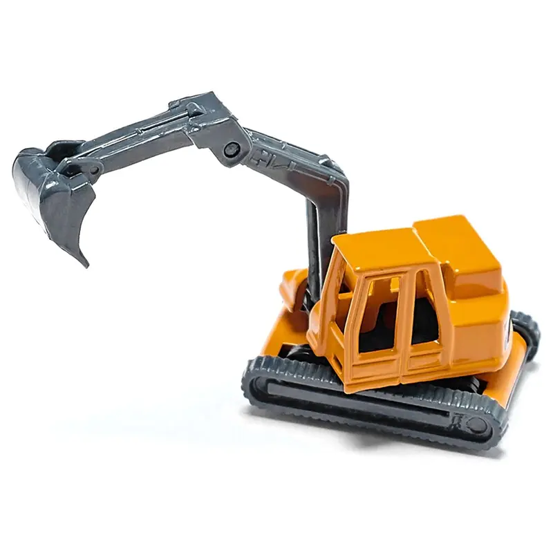 Truck with Low Loader Trailer and Excavator Yellow Diecast Model by Siku