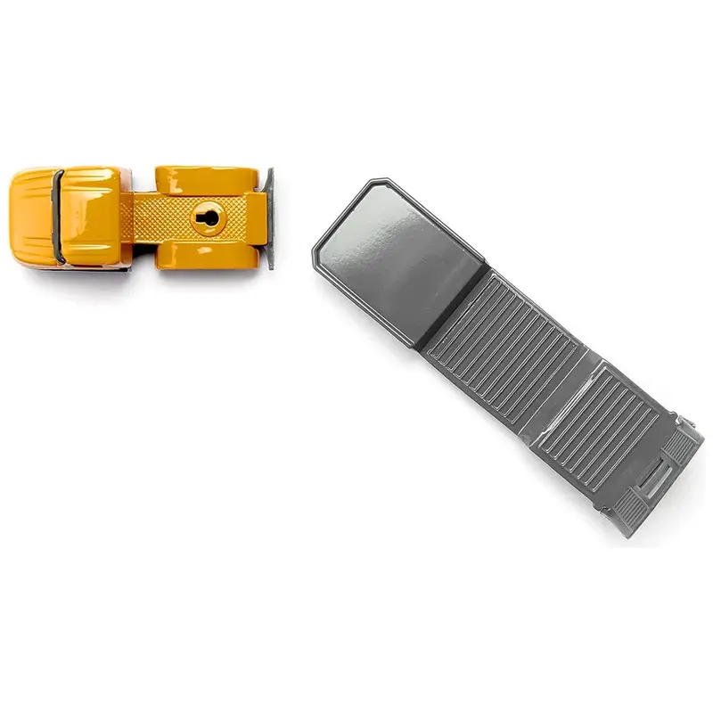 Truck with Low Loader Trailer and Front Loader Yellow Diecast Model by Siku