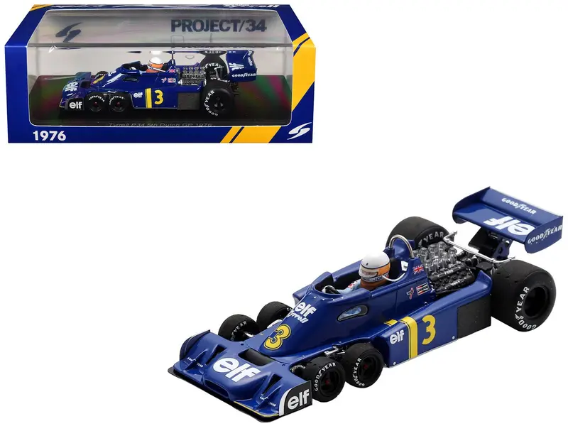 Tyrrell P34 #3 Jody Scheckter Formula One F1 "Dutch GP" (1976) with Driver 1/43 Model Car by Spark