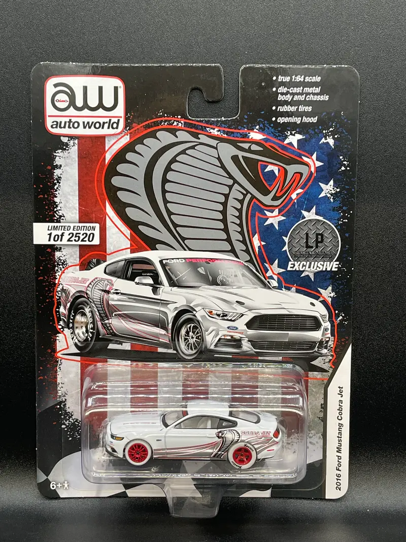 ULTRA RED CHASE AUTO WORLD 2016 Ford Mustang Cobra Jet White 1