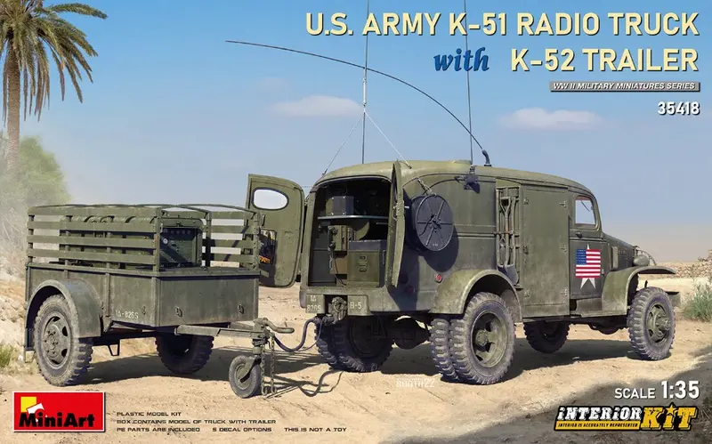 US ARMY K-51 RADIO TRUCK W/K-52 TRAILER INTERIOR KIT 1