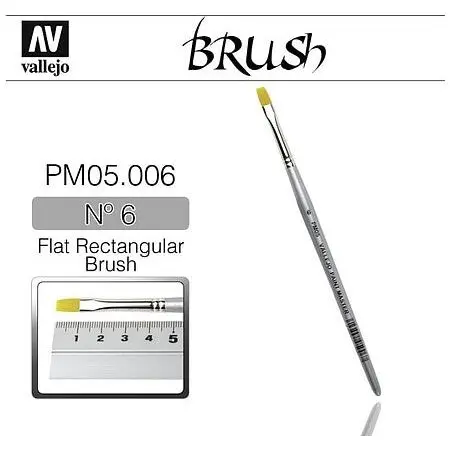 Vallejo TOARY FLAT RECT BRUSH NO6