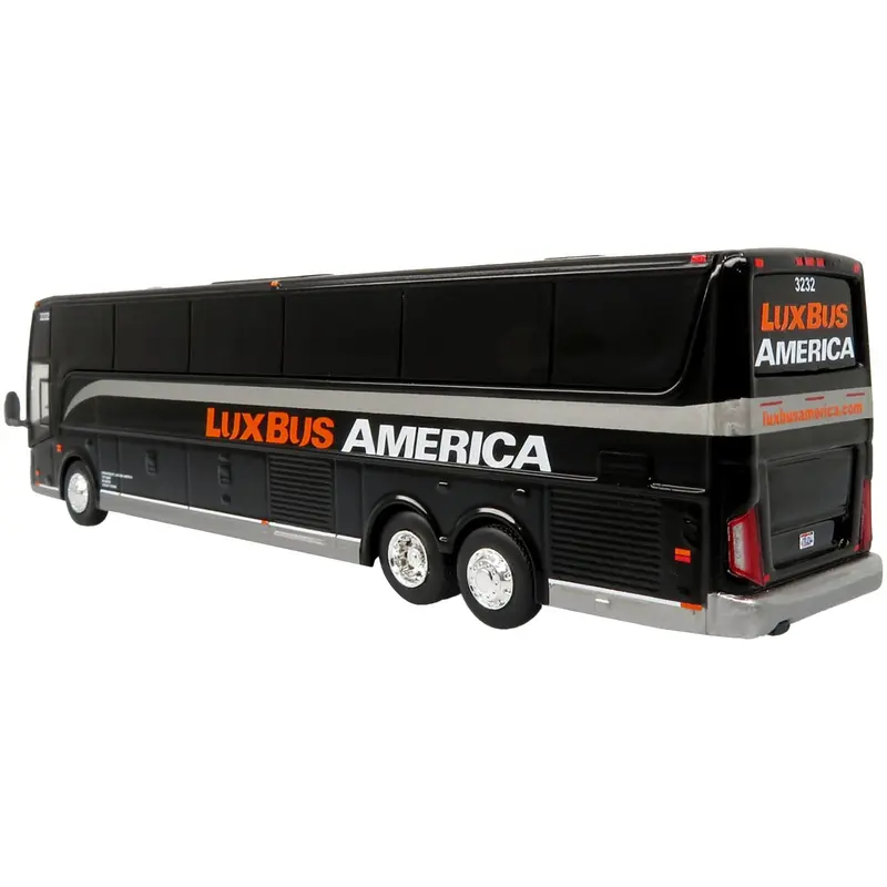 Van Hool TX45 Coach Bus "Lux Bus America" Black "The Bus & Motorcoach Collection" Limited Edition to 504 pieces Worldwide 1/87 (HO) Diecast Model by Iconic Replicas