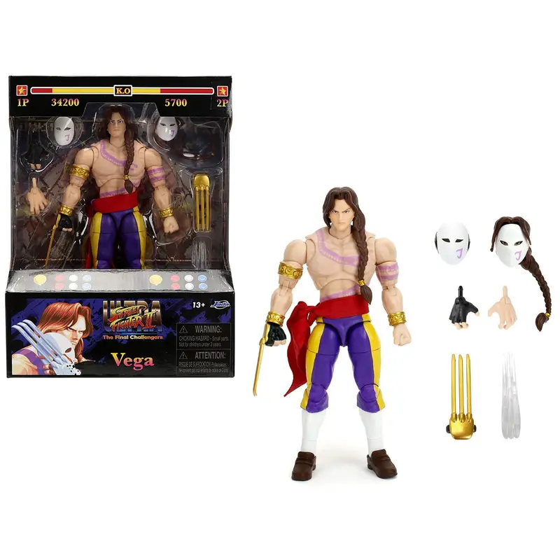Vega 6" Moveable Figure with Alternate Head and Limbs "Ultra Street Fighter II