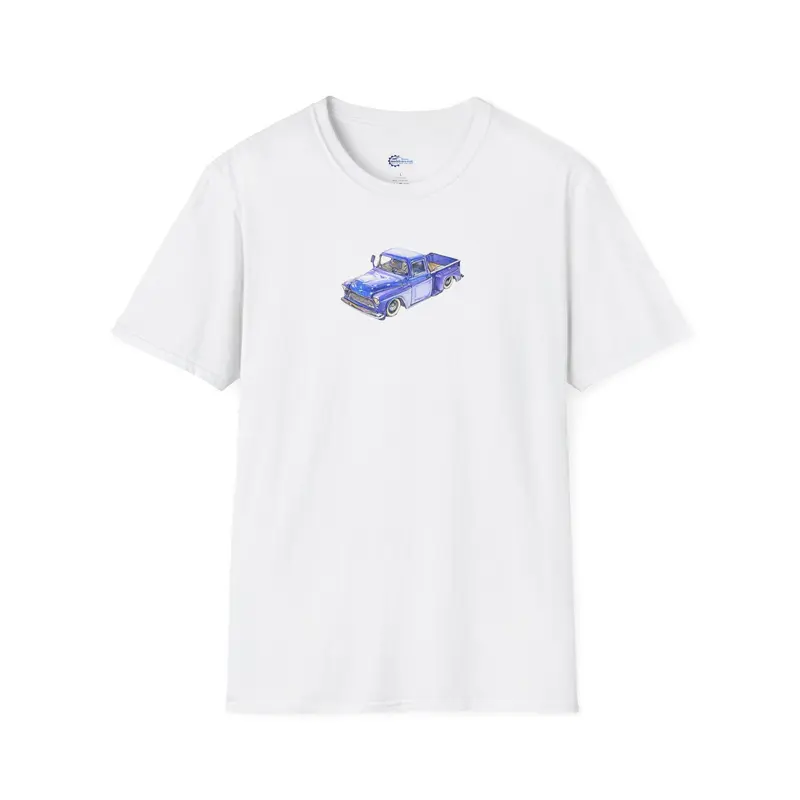 Vintage 1955 Step Side Chevy Truck Sketch T-Shirt, Classic Car Tee
