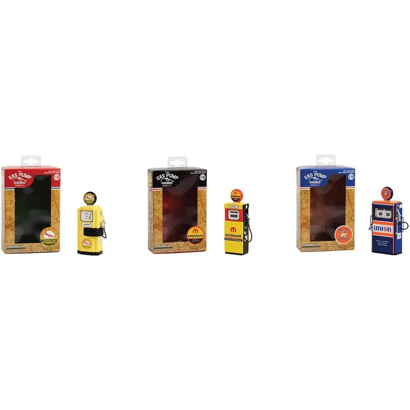 "Vintage Gas Pump" Set of 3 Pumps Series 11 1/18 Diecast Models by Greenlight